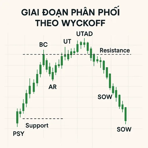 Bài 36: Giai đoạn phân phối theo Wyckoff (thực hành)