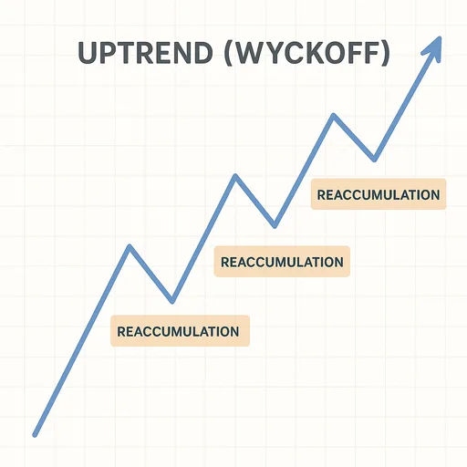 Bài 33: Giai đoạn Uptrend theo Wyckoff (sự điều chỉnh và tích lũy lại)
